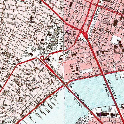 Topographic Map of James Madison Plaza, NY