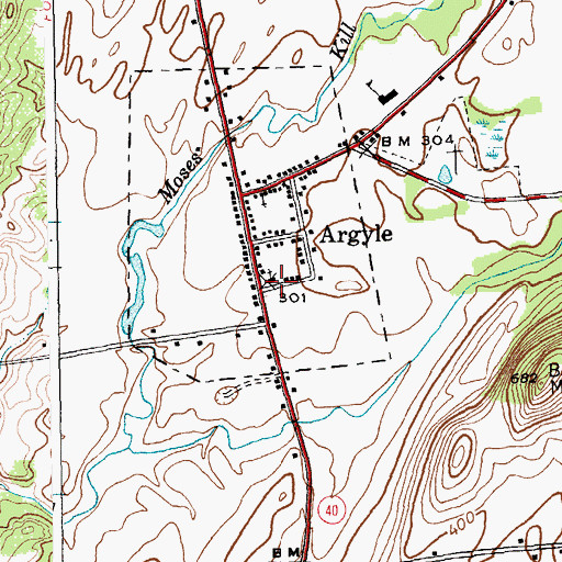 Topographic Map of Argyle United Presbyterian Church, NY