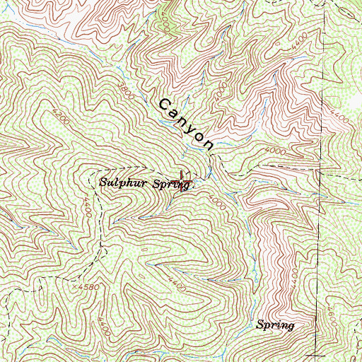 Topographic Map of Sulphur Spring, CA