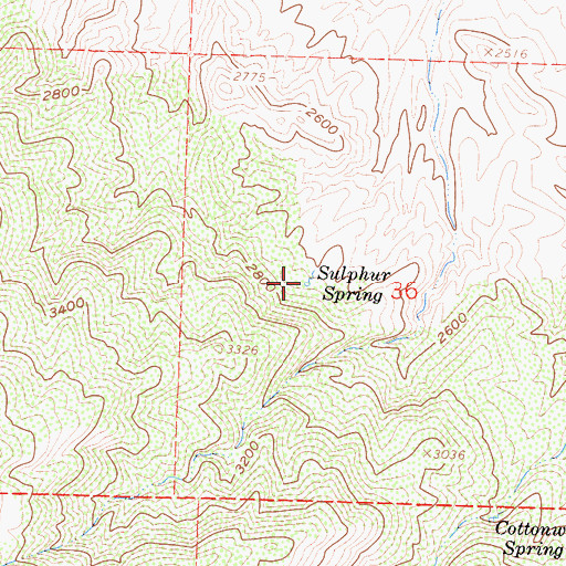 Topographic Map of Sulphur Spring, CA