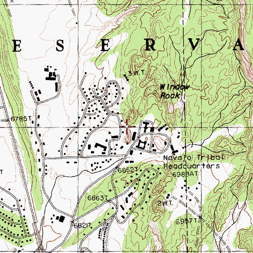 Topographic Map of Navajo Nation Council Chamber, AZ