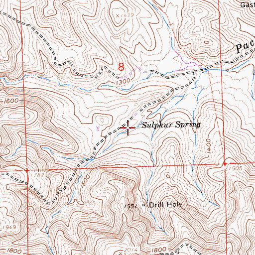 Topographic Map of Sulphur Spring, CA