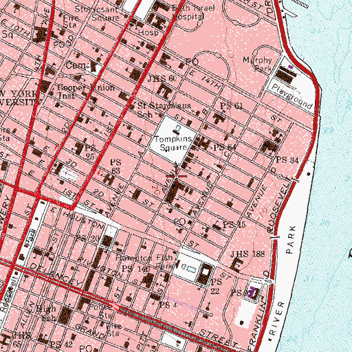 Topographic Map of B Street Community Garden, NY