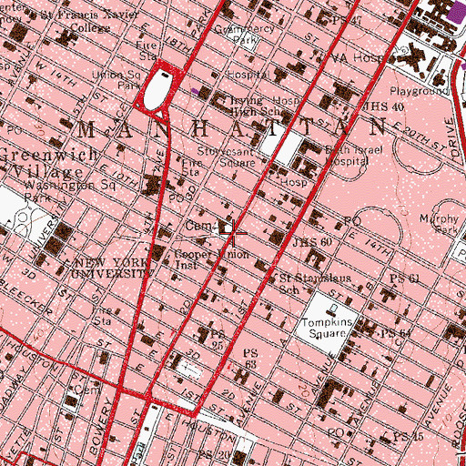 Topographic Map of Abe Lebewohl Park, NY