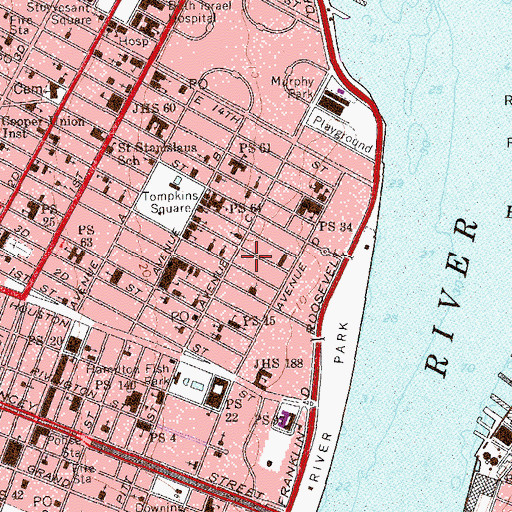 Topographic Map of Firemen's Memorial Garden, NY