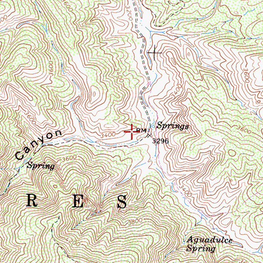 Topographic Map of Sulphur Spring Canyon, CA