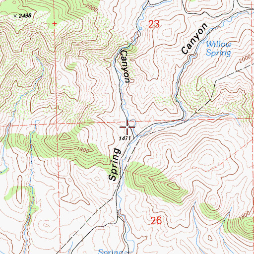 Topographic Map of Sulphur Spring Canyon, CA