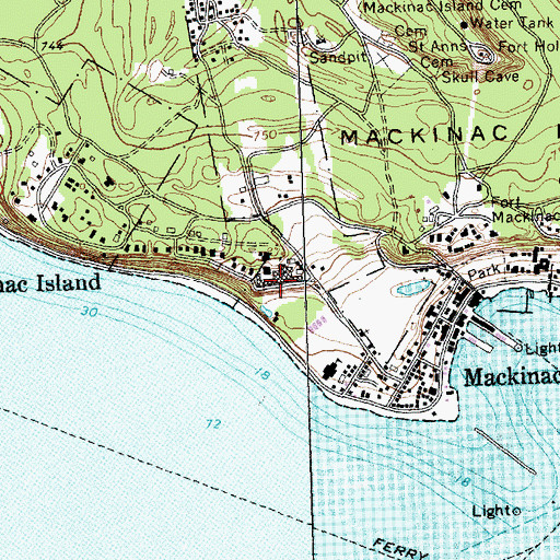 Topographic Map of Grand Hotel, MI