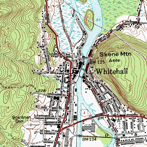Topographic Map of Main Street Historic District, NY