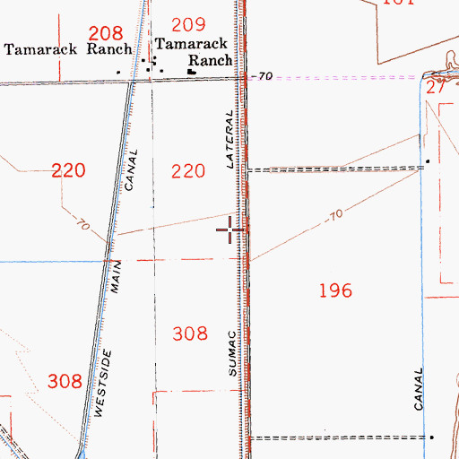 Topographic Map of Sumac Lateral, CA