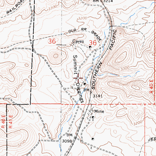 Topographic Map of Summit Diggings, CA