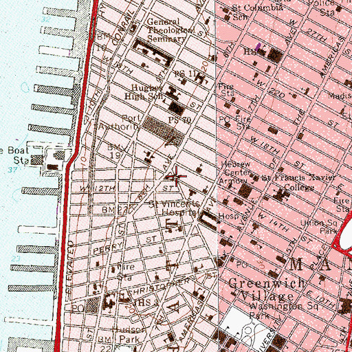 Topographic Map of Jackson Square, NY