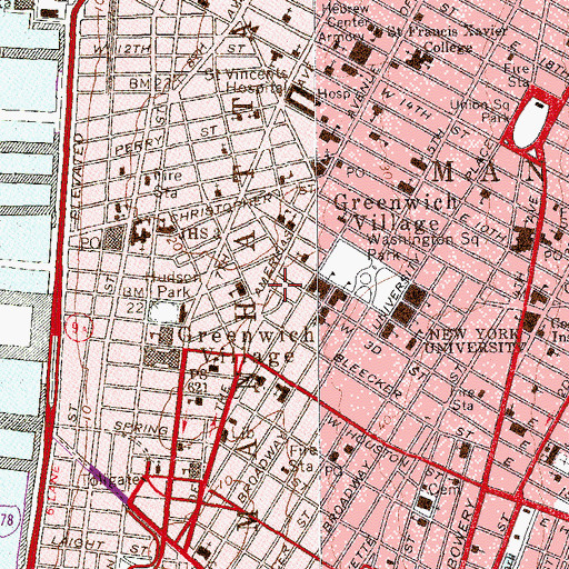 Topographic Map of Minetta Green, NY