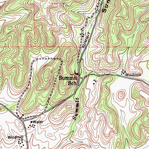 Topographic Map of Summit School, CA