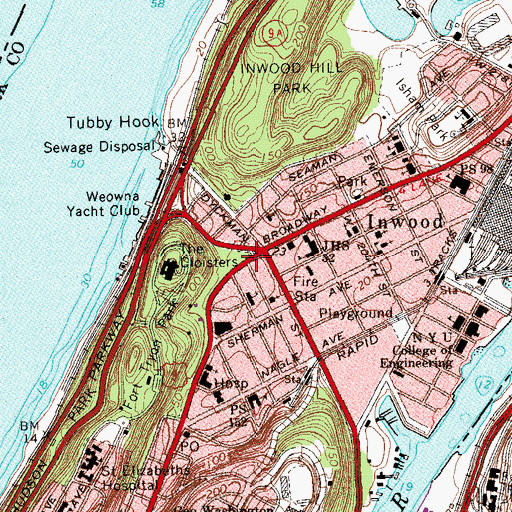Topographic Map of Anne Loftus Playground, NY