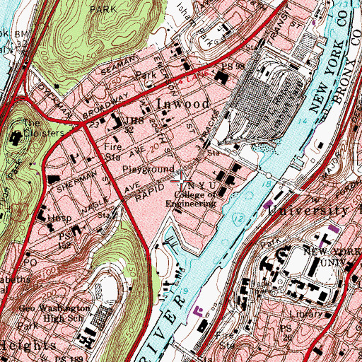 Topographic Map of Monsignor Kett Playground, NY