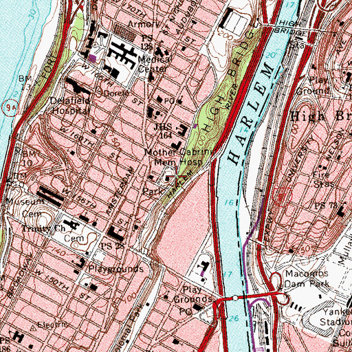 Topographic Map of Roger Morris Park, NY
