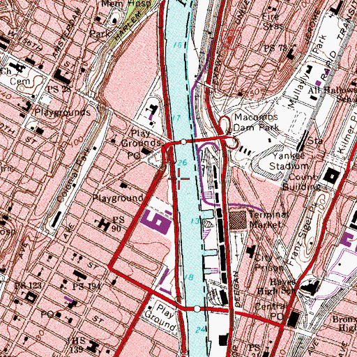 Topographic Map of Harlem Lane Playground, NY