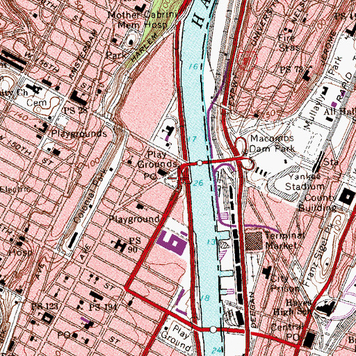 Topographic Map of Colonel Charles Young Triangle, NY