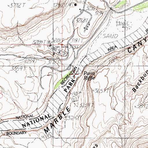 Topographic Map of Paria Riffle, AZ