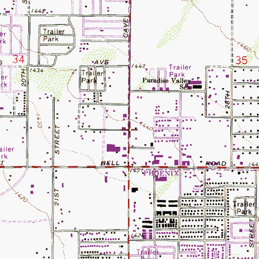 Topographic Map of Pepper Ridge, AZ