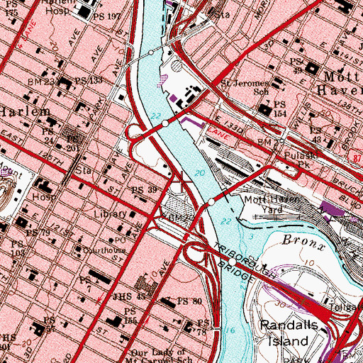 Topographic Map of Crack Is Wack Playground, NY