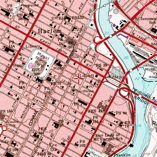 Topographic Map of McNair Park, NY