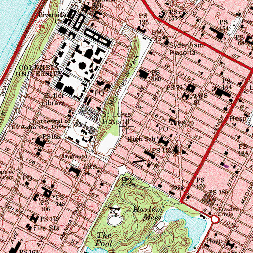 Topographic Map of Lafayette Square, NY