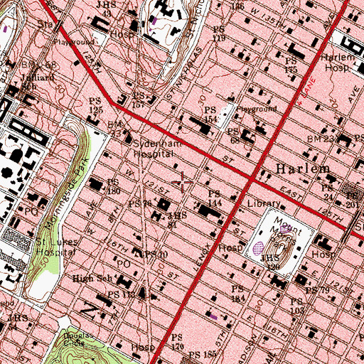 Topographic Map of Joseph Daniel Wilson Garden, NY