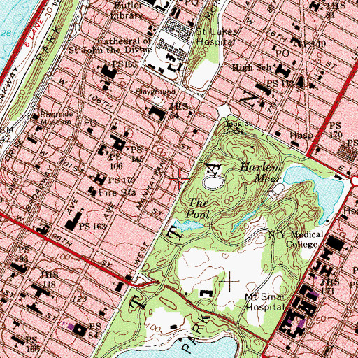 Topographic Map of West 104th Street Garden, NY