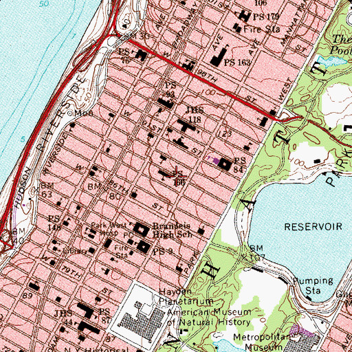 Topographic Map of Eightyninth Street Playground, NY