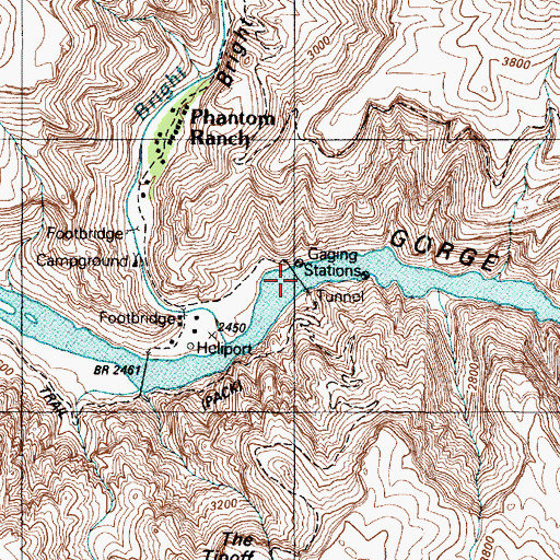 Topographic Map of Kaibab Suspension Bridge, AZ