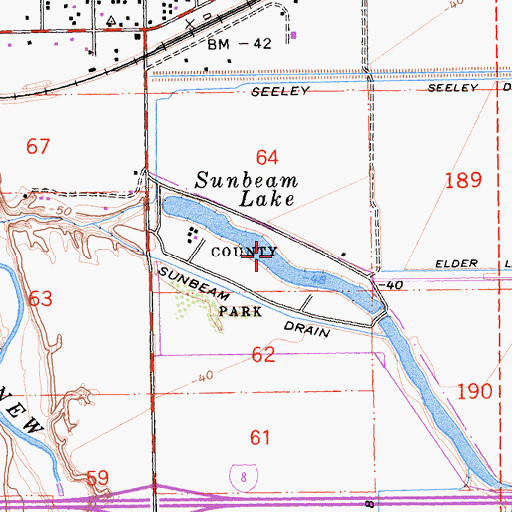 Topographic Map of Sunbeam Lake, CA