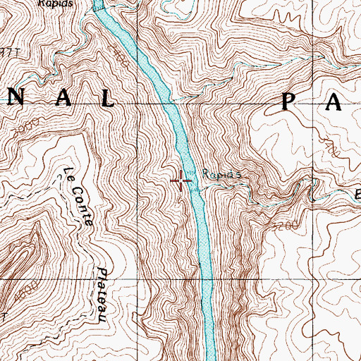 Topographic Map of Emerald Rapid, AZ