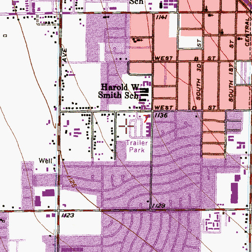 Topographic Map of Pepper Tree Mobile Home Park, AZ