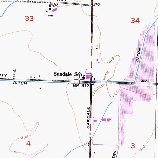 Topographic Map of Sundale Elementary School, CA