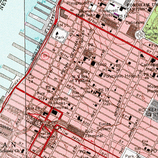 Topographic Map of Clinton Community Garden, NY