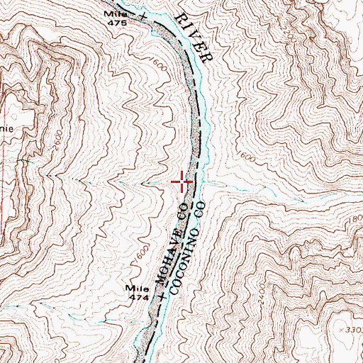 Topographic Map of Three Springs Rapid, AZ