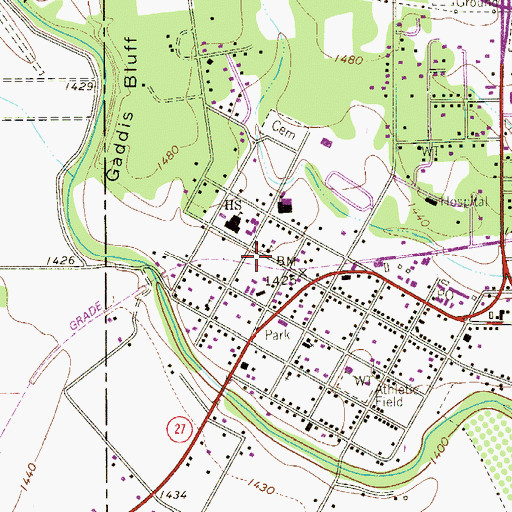 Topographic Map of Treue der Union, TX
