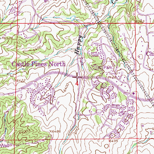 Topographic Map of Castle Pines North, CO