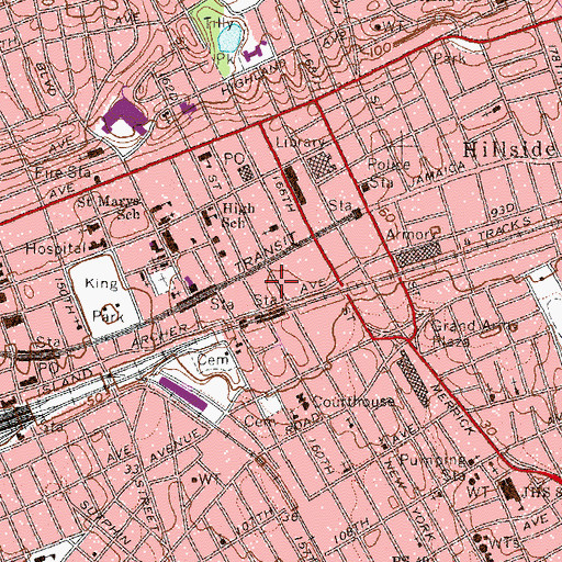 Topographic Map of Gertz Plaza, NY