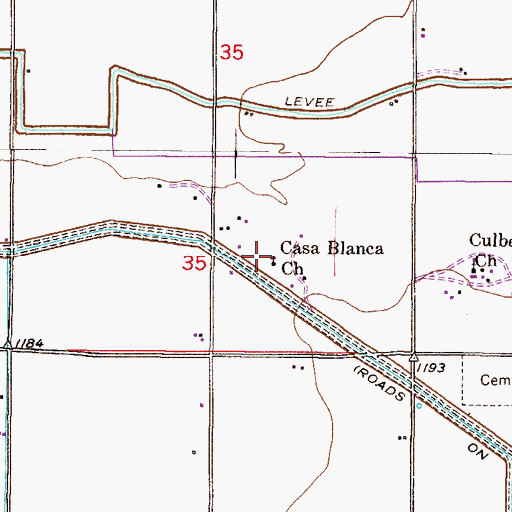 Topographic Map of Casa Blanca Church, AZ