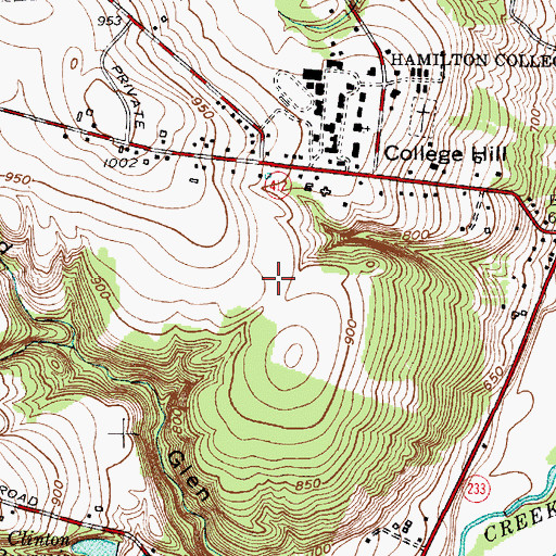 Topographic Map of Minor Hall, NY