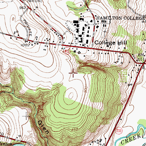 Topographic Map of Root Hall, NY
