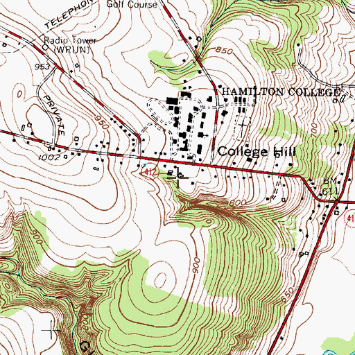 Topographic Map of Beinecke Student Activities Village, NY