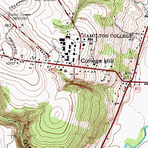 Topographic Map of Glen House, NY