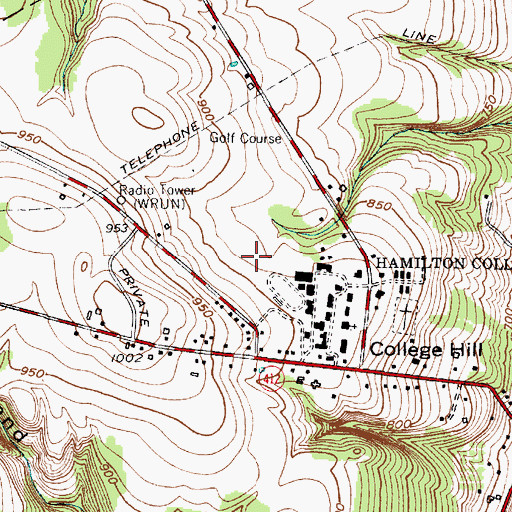 Topographic Map of Royce Baseball Field, NY