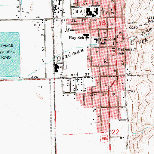 Topographic Map of Lakeview Interagency Fire Center, OR