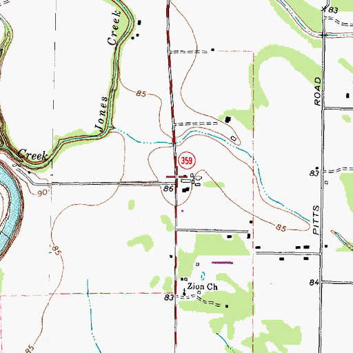 Topographic Map of Joy Lutheran Church, TX