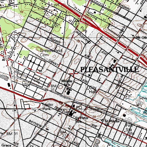 Topographic Map of Oasis United Methodist Church, NJ
